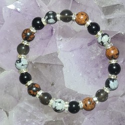 Bracelet quadruple obsidiennes