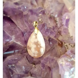 Pendentif Agate Fleur 07